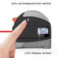 أسود أنيقة 2 في 1 قياس الأشرطة smart Laser Rangefinder