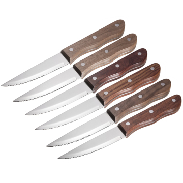 Garwin jumbo steak knife with wooden riveted handle