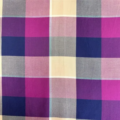 Plaid Woven 100% Rayon Yarn Dyed Blouses Fabric