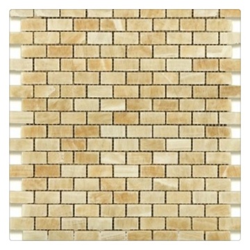 Yellow Onyx Subway Mosaic for Hotel Wall Decoration