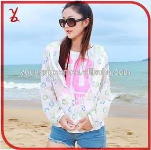 FSF1540 wholesale women's fashion transparent sun protection clothing sunscreen clothing factory direct