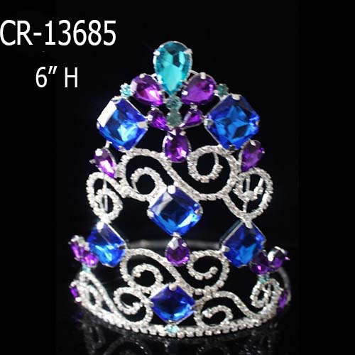 Wholesale Rhinestone Big Color Pageant Crowns