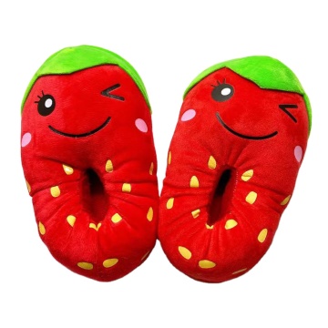Cute Fruit and Vegetable Plush Slippers for Women and Kids