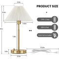 Portable Vintage Farmhouse Table Lamp Set 2-Pack Gold