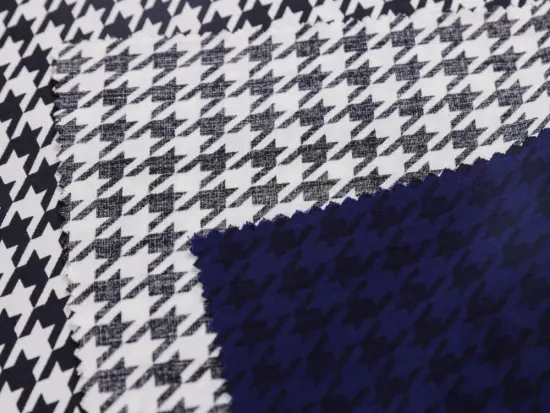 30S 100% Rayon Woven Fabric With Houndstooth Printing