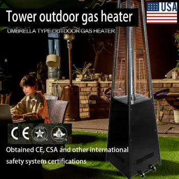 New Pyrami-d Patio Propane Heater W/Wheels, 91 Inches, Hammered US Stock Outdoor Camping Heater Automatic Constant Chimeneas