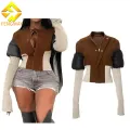 Fashionable splicing zipper jacket