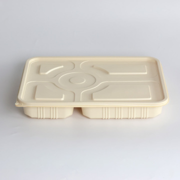 Korea Corn Starch Biodegradable Square Lunch Box with 5 Compartments