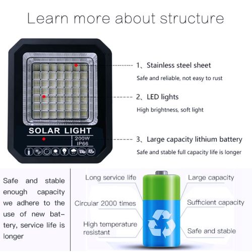 100w 200W 300W 400W Solar Led Flood Light