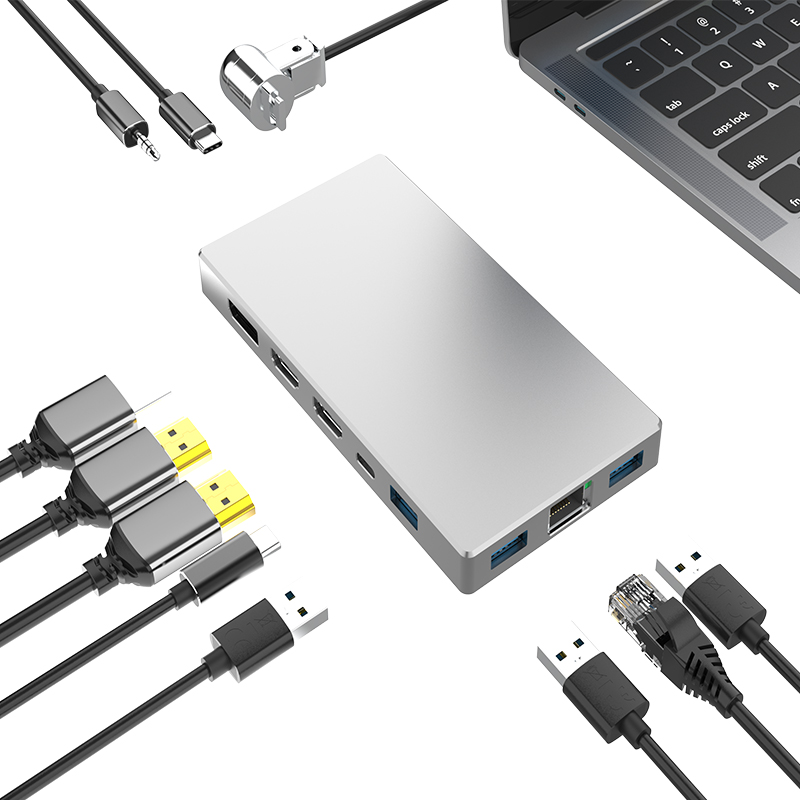 Estación de acoplamiento híbrido USB C DUT HDMI DP