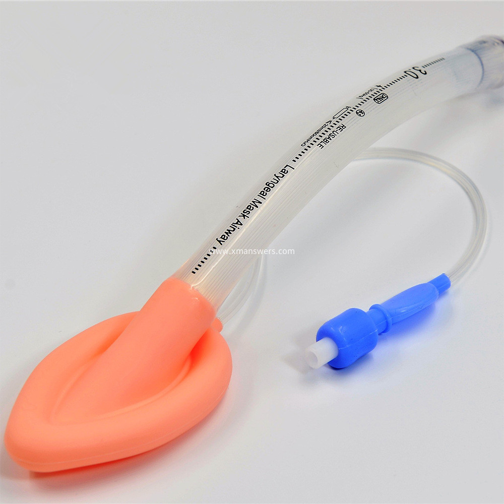 Surgical medical pre-curved silicone laryngeal mask