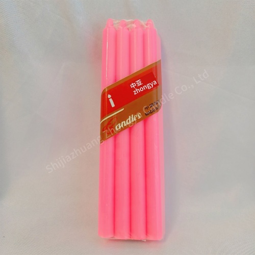 Colorful Pink candle paraffin wax long stick candle