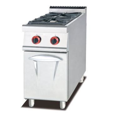 Free Standing Stainless Steel 2 Burner Gas Range with Oven and Cabinet