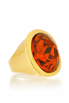 Szczęście czerwony diament Ring Design dla kobiet złoty pierścień
