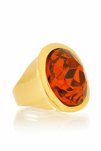 Diseño de anillo de diamante rojo suerte para mujeres Gold Anillo