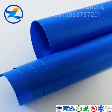 Rolo de filme de PVC personalizável de cor azul