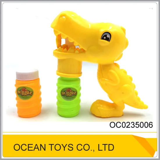 Non toxic plastic dinasour soap bubble gun toy for kids OC0235006