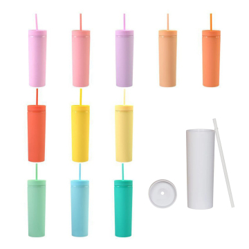 Kapak ve saman özel 16 oz çift duvarlı plastik bardaklar