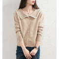 Women Vintage Lapel Collar Cardigan Sweater