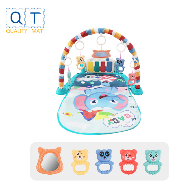 Exercise activity baby play mat with music key