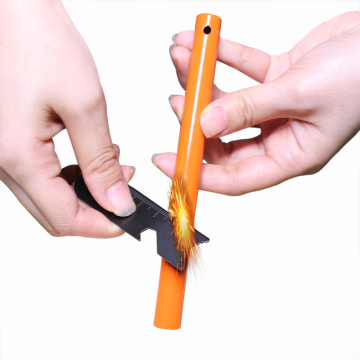 Survival Waterproof Lighter with Ferro Rod and Orange Protective Coating