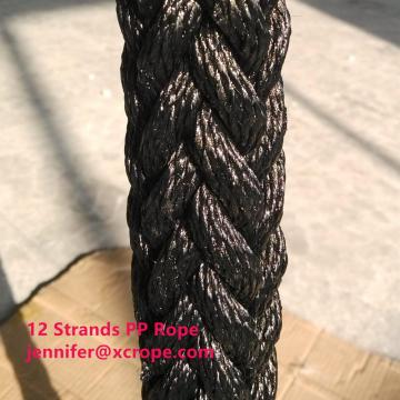 12 Strands PP Rope with Black Color