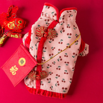 Autumn and Winter Pet Clothes: Padded Coat Chinese Style Thick Clothes for Dogs