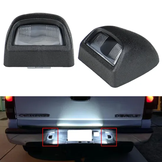 Xenon White LED License Plate Lights for Chevy Silverado and GMC Sierra