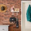 Bathroom Wall Mounted Iron Board Storage with Hooks