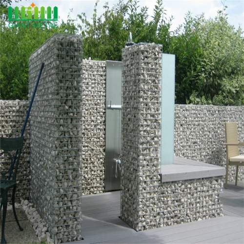 Welded Gabion Retaining Wall With Fence On Top