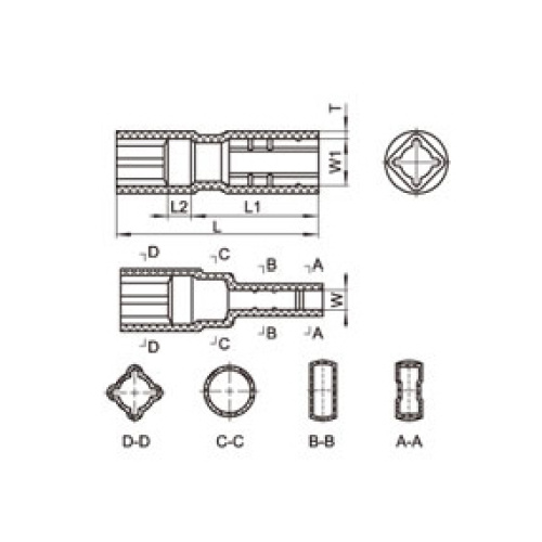 Vinagrama de conector suave vertical de igual ancho