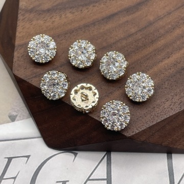 Custom High-End Crystal Zircon Buckles with Flower and Square Rhinestone Decorations for Shoes and Clothing Accessories