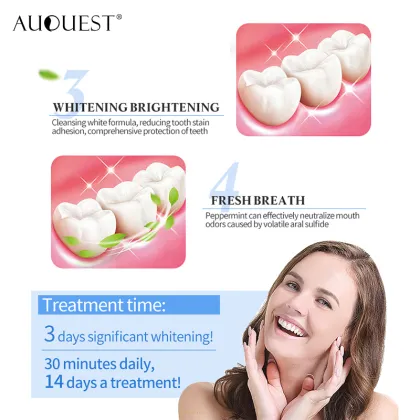AuQuest Mint Teeth Whitening Essence Liquid Oral Hygiene Stain Remover Oral Fresh Breath Tooth Liquid Teeth Care Dental