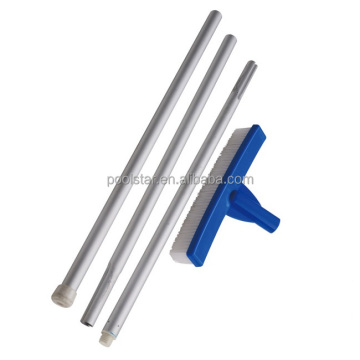 3 Piece 52" x 135cm Aluminium Pool Pole Set with 10" Poly Bristle Wall Brush for Swimming Pool Maintenance and Cleaning