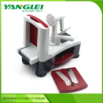 Spiral Vegetable Cutter Kitchen Julienne Tool Tri-Blade Plastic Slicer Peeler