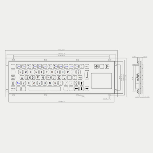 Teclado de acero inoxidable resistente para terminal de autoservicio