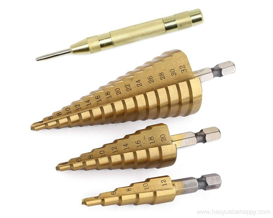 3PCS High-Speed Steel Step Drill BitCoated Metal