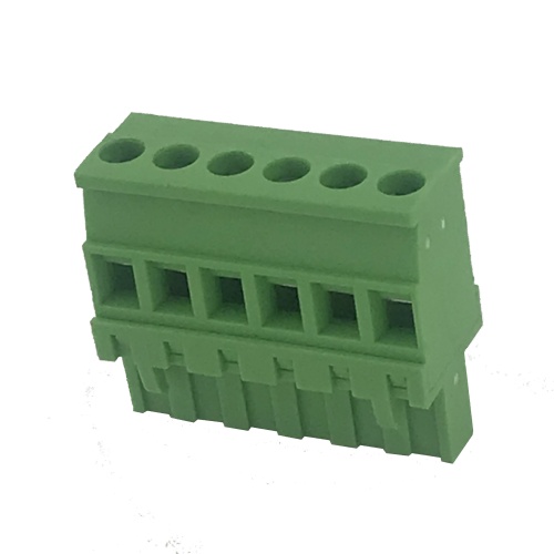 Vertical straight angle female pluggable terminal block