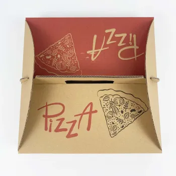 Pizza take-away box with handle
