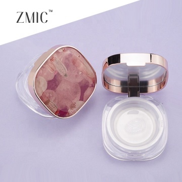 Customizable Compact Powder Case with Collar, Sifter, Mirror, and Logo