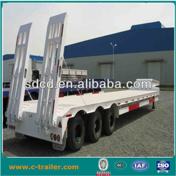 low flatbed semi trailer/low bed truck trailer with BPW axles