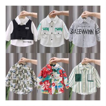 Children's Denim Jacket: Pure Cotton Long Sleeve Loose Shirt for Autumn