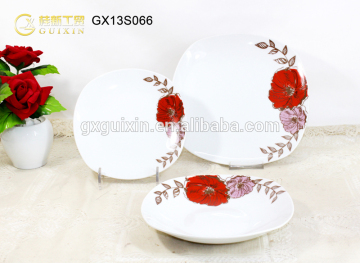 GUIXIN 16-piece Square Ceramic outdoor dinner plate, Service for 4