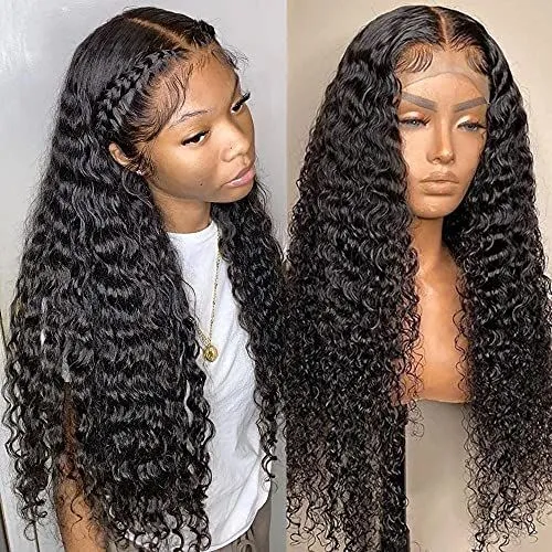 180% 200% Density Wet and Wavy Water Wave HD Transparent Lace Wigs for Black Women,Wholesale Curly 13x4 13x6 Lace Frontal Wig