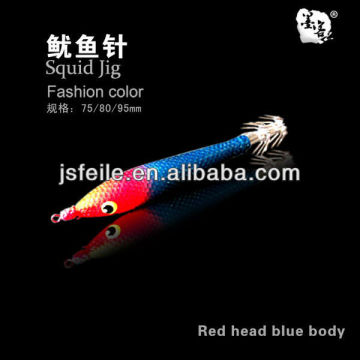Red head blue body hard luminous japan Squid Jig