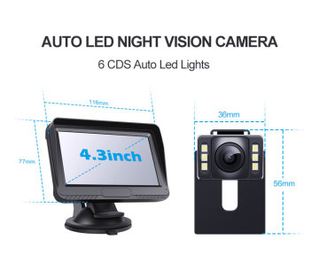 2022 Circuito all'ingrosso Facile AHD Wired 4.3In 12V Monitor di retrovisione Super Night Vision Auto Car Rear View Camera System
