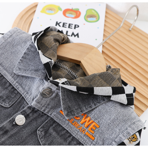 Fashion Children Cowboy Vest Cotton Hooded Sweater