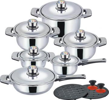 16pcs safer wide edge cookware set