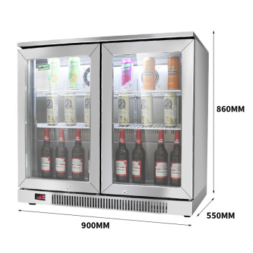 230L Bar/KTV Two-Door Display Refrigerator Freezer Counter Beer Cooler