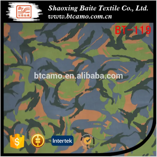 For military uniform Best price China supplier polyester cotton camouflage fabric BT-119